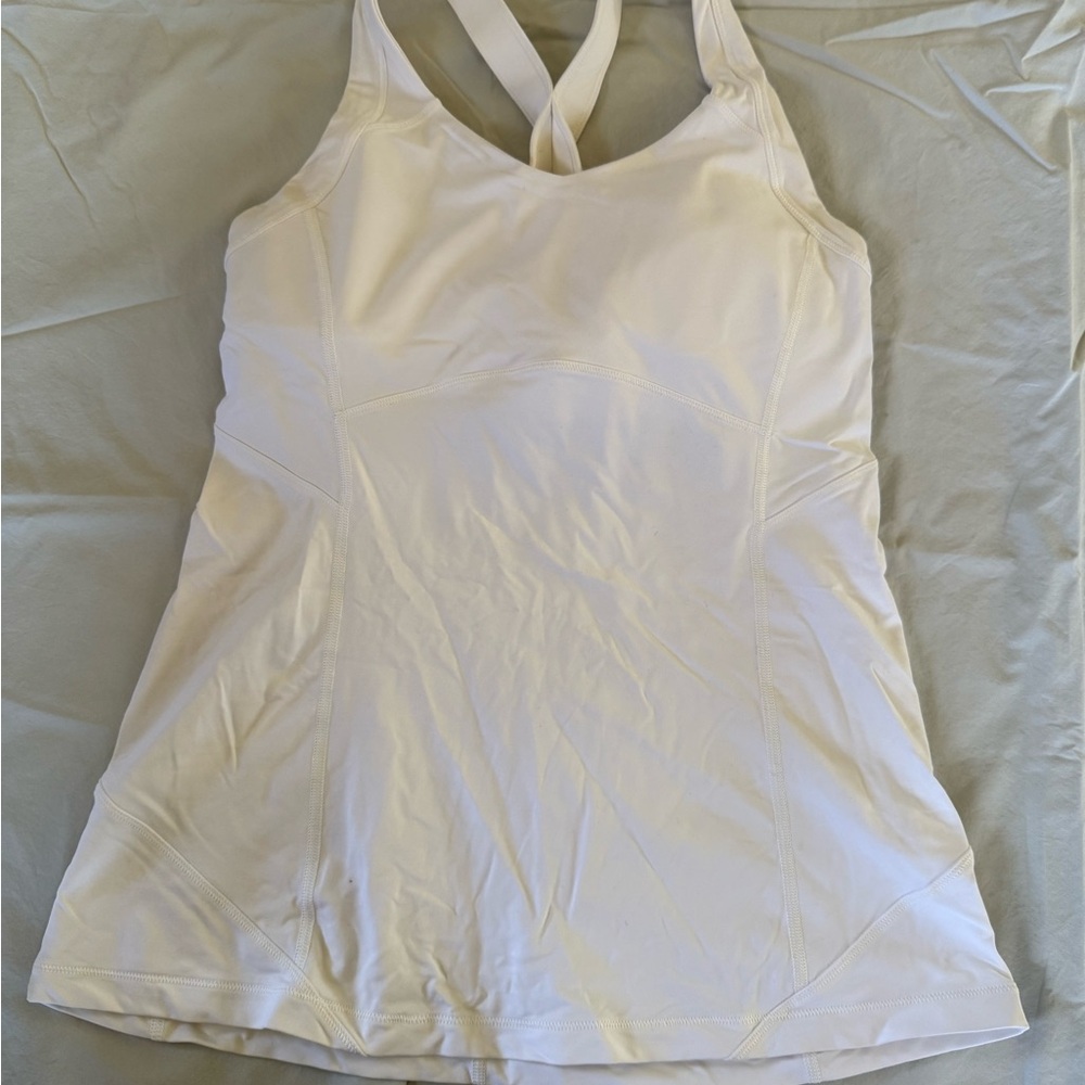 Lululemon White Athletic Tank Top